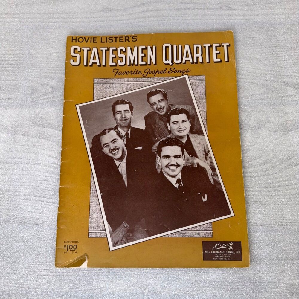 Hovie Lister's Statesmen Quartet Favorite Gospel Songs 1955 Sheet Music Book HTF